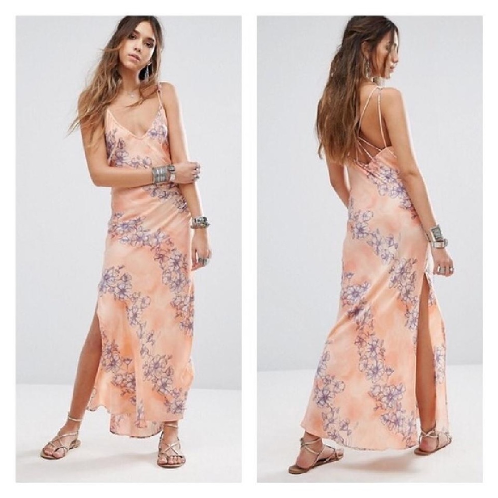 Free People Cassie Girl Floral Slip Maxi Dress
